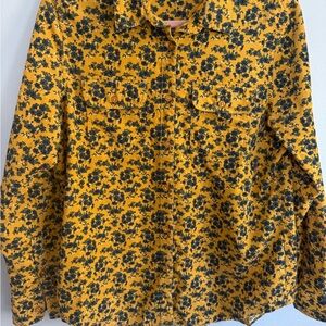 Orvis Yellow and Black Floral Shirt
